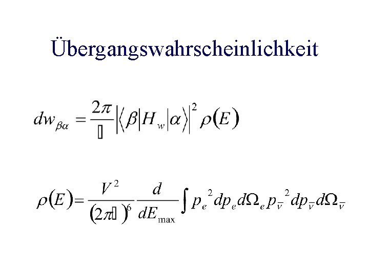 Übergangswahrscheinlichkeit 