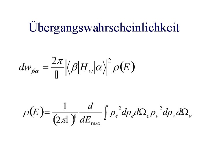 Übergangswahrscheinlichkeit 