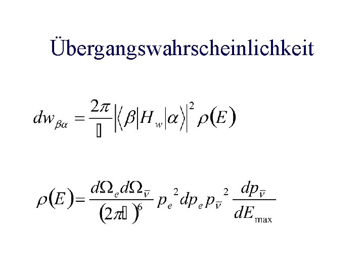 Übergangswahrscheinlichkeit 