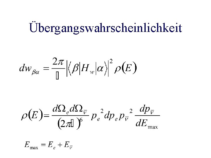 Übergangswahrscheinlichkeit 