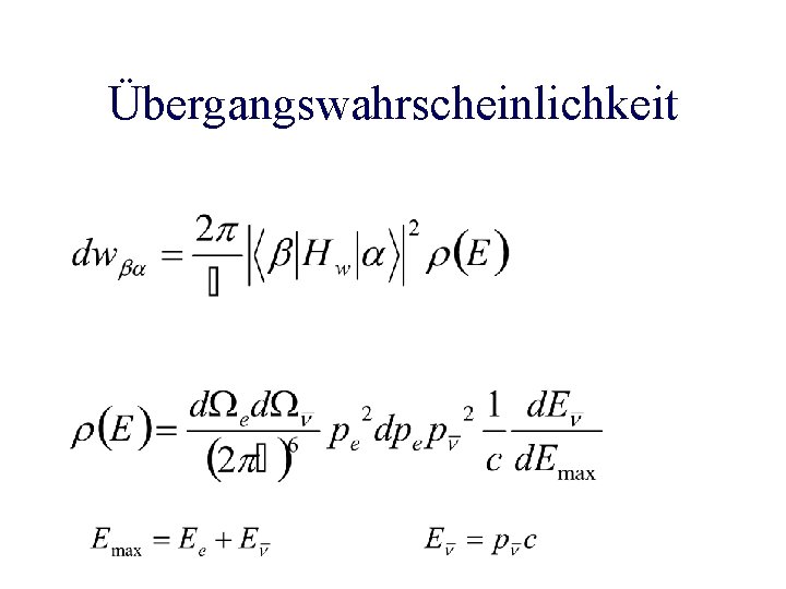 Übergangswahrscheinlichkeit 