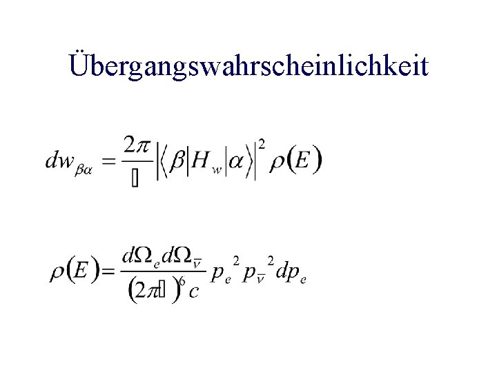 Übergangswahrscheinlichkeit 