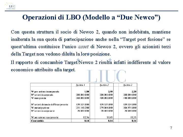 Operazioni di LBO (Modello a “Due Newco”) Con questa struttura il socio di Newco