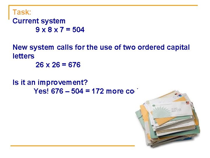 Task: Current system 9 x 8 x 7 = 504 New system calls for