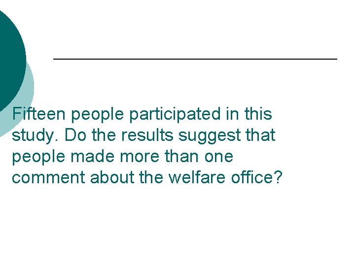 Fifteen people participated in this study. Do the results suggest that people made more