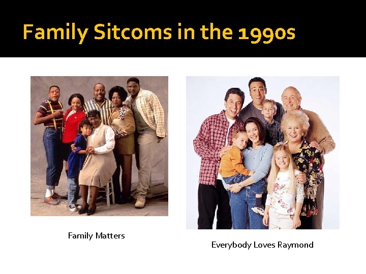 Family Sitcoms in the 1990 s Family Matters Everybody Loves Raymond 