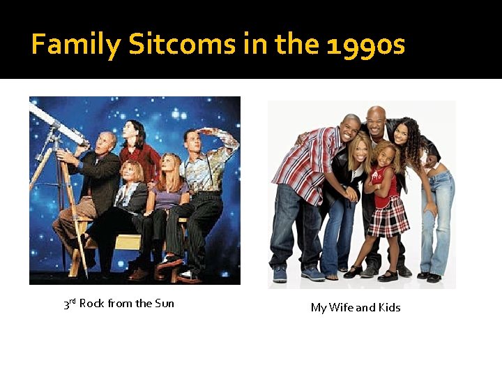 Family Sitcoms in the 1990 s 3 rd Rock from the Sun My Wife