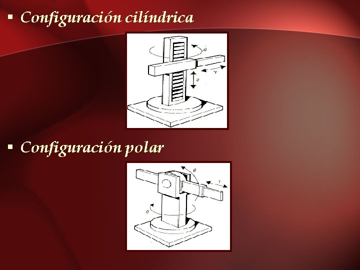 § Configuración cilíndrica § Configuración polar 