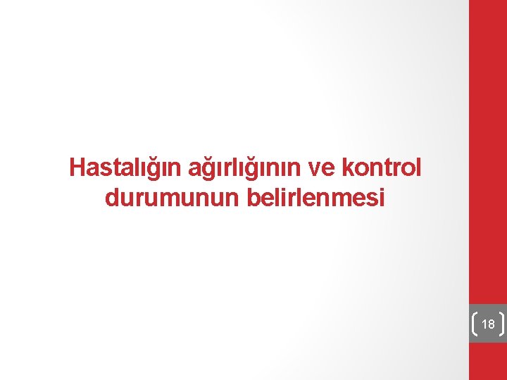 Hastalığın ağırlığının ve kontrol durumunun belirlenmesi 18 