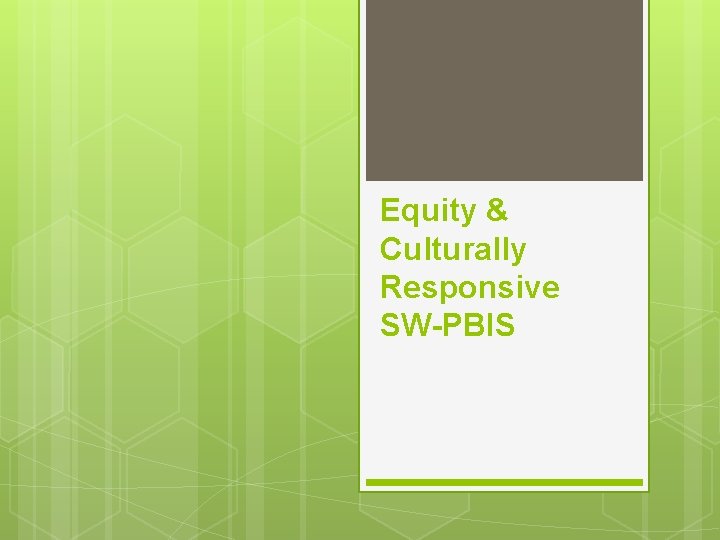 Equity & Culturally Responsive SW-PBIS 