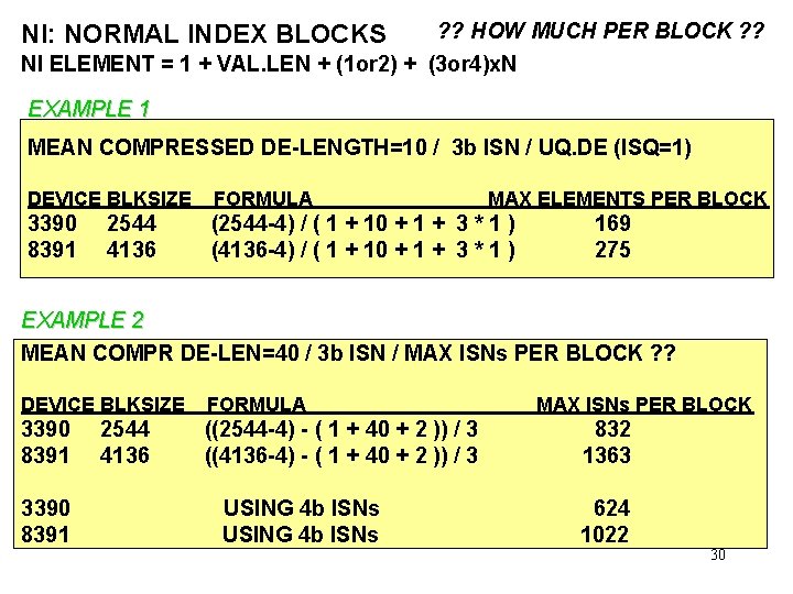 ? ? HOW MUCH PER BLOCK ? ? NI ELEMENT = 1 + VAL.