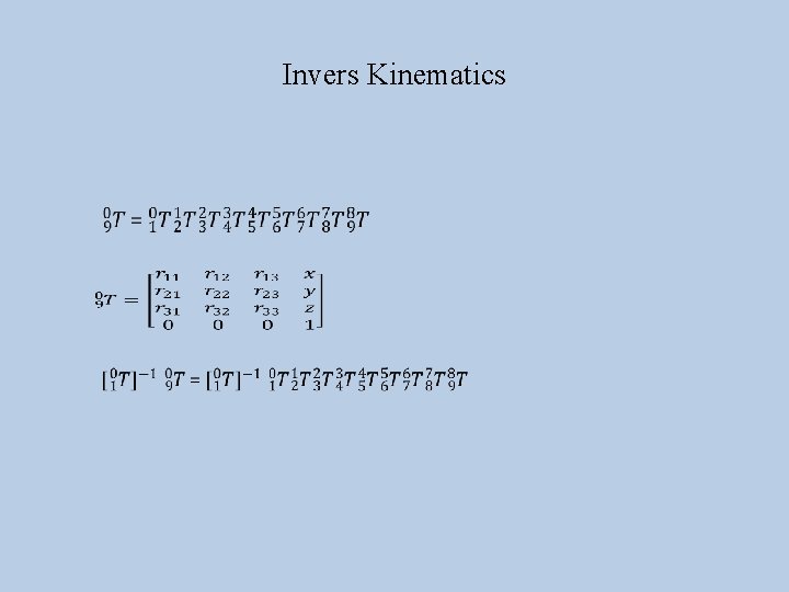  Invers Kinematics 