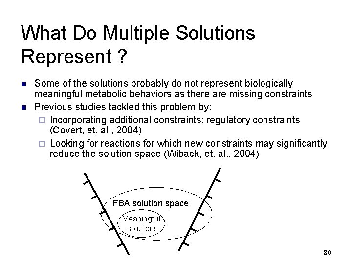 What Do Multiple Solutions Represent ? n n Some of the solutions probably do