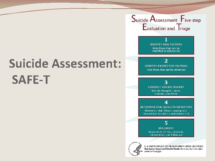 Suicide Assessment: SAFE-T 