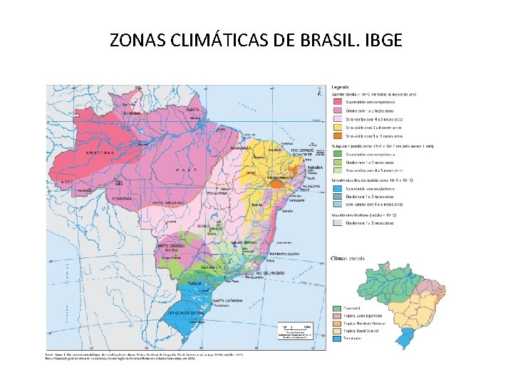 ZONAS CLIMÁTICAS DE BRASIL. IBGE 