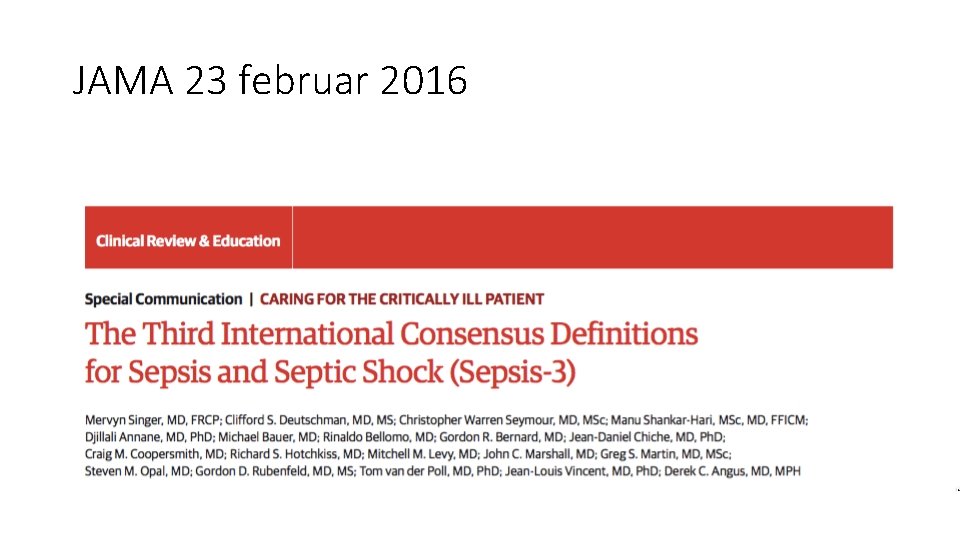 JAMA 23 februar 2016 