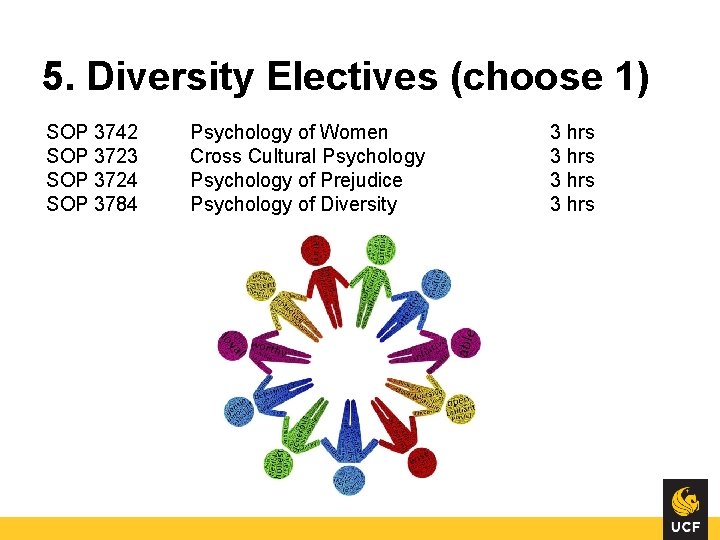 5. Diversity Electives (choose 1) SOP 3742 SOP 3723 SOP 3724 SOP 3784 Psychology