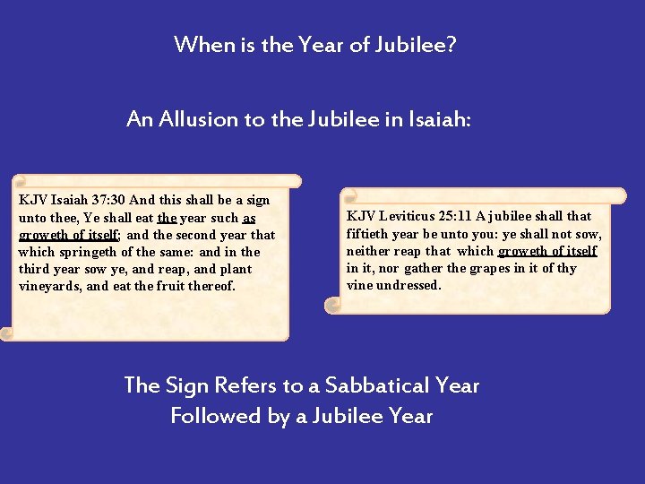 When is the Year of Jubilee? An Allusion to the Jubilee in Isaiah: KJV