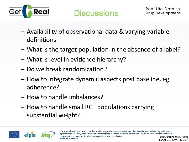 Discussions – Availability of observational data & varying variable definitions – What is the