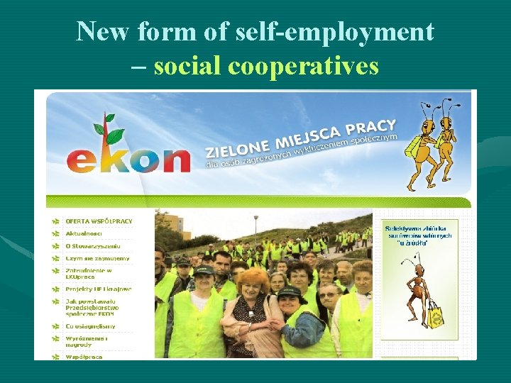 New form of self-employment – social cooperatives 