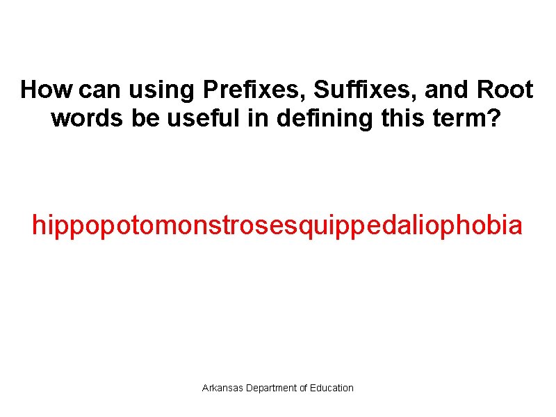 How can using Prefixes, Suffixes, and Root words be useful in defining this term?