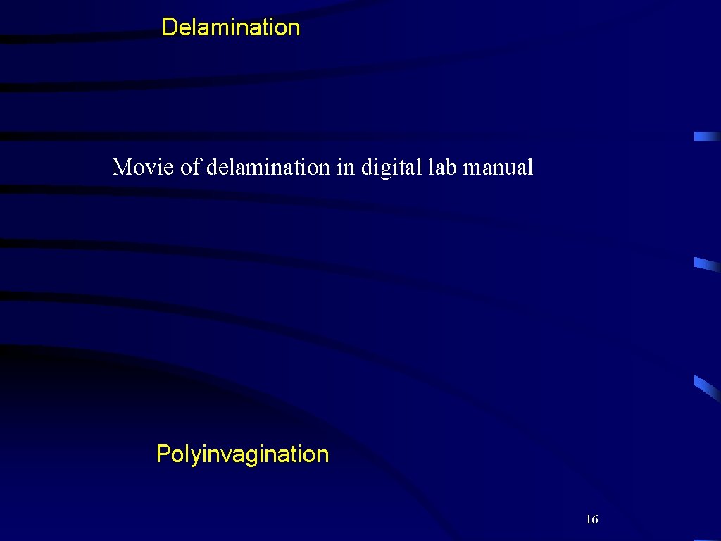 Delamination Movie of delamination in digital lab manual Polyinvagination 16 
