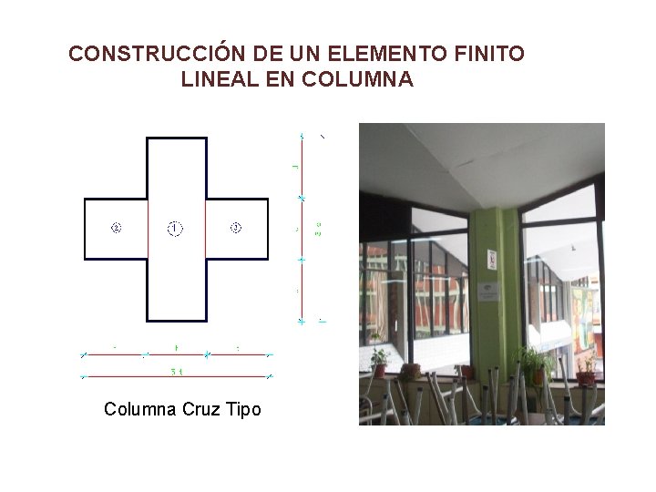 CONSTRUCCIÓN DE UN ELEMENTO FINITO LINEAL EN COLUMNA Columna Cruz Tipo 