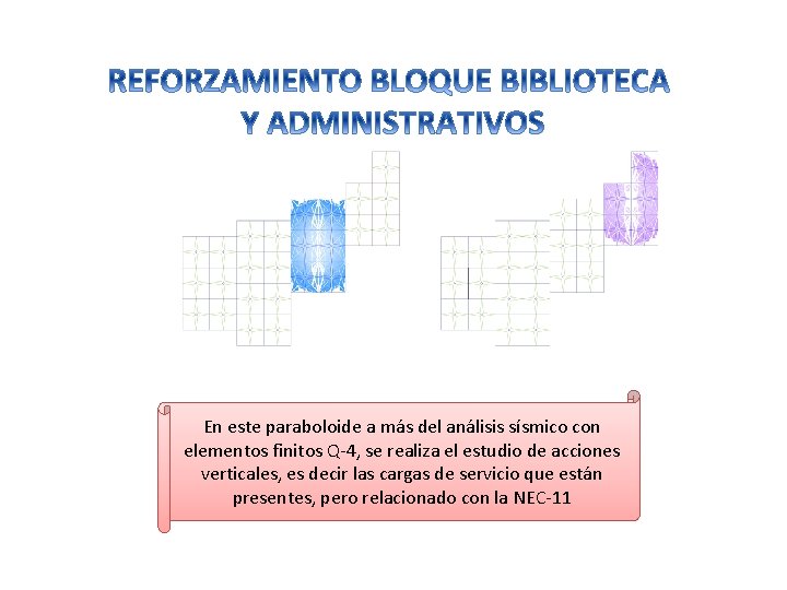 En este paraboloide a más del análisis sísmico con elementos finitos Q-4, se realiza