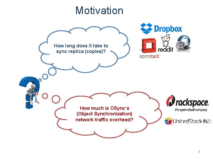 Motivation How long does it take to sync replica (copies)? How much is OSync‘s