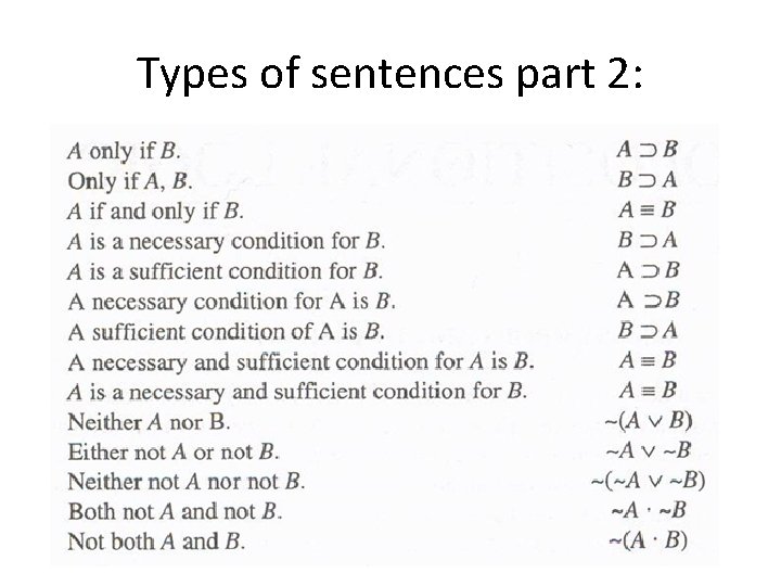 Types of sentences part 2: 