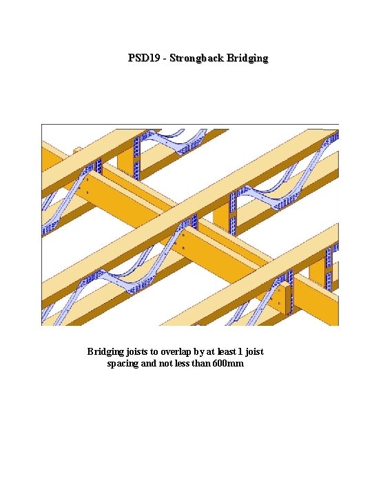 PSD 19 - Strongback Bridging joists to overlap by at least 1 joist spacing
