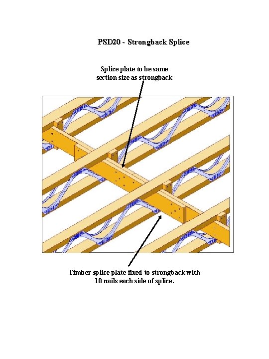 PSD 20 - Strongback Splice plate to be same section size as strongback Timber