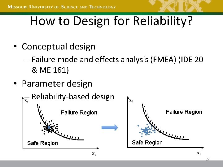 How to Design for Reliability? • Conceptual design – Failure mode and effects analysis