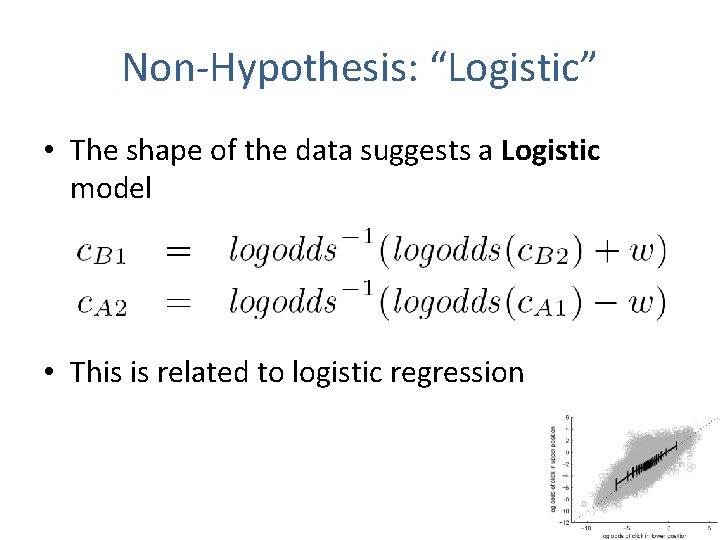 Non-Hypothesis: “Logistic” • The shape of the data suggests a Logistic model • This