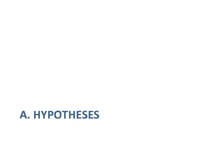 A. HYPOTHESES 