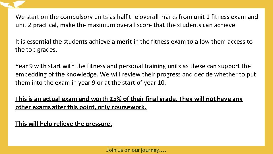 We start on the compulsory units as half the overall marks from unit 1