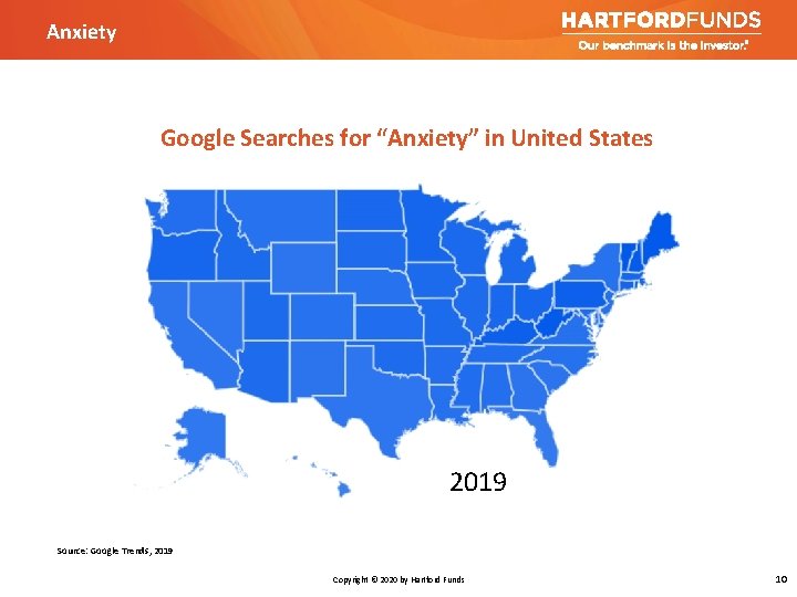 Anxiety Google Searches for “Anxiety” in United States 2019 Source: Google Trends, 2019 Copyright