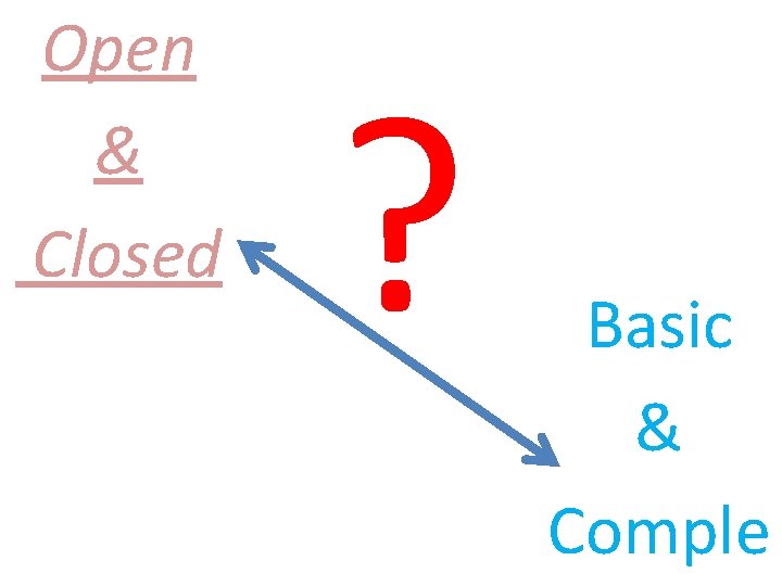 Open & Closed ? Basic & Comple 