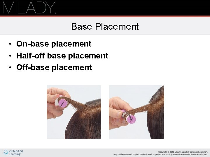 Base Placement • On-base placement • Half-off base placement • Off-base placement 