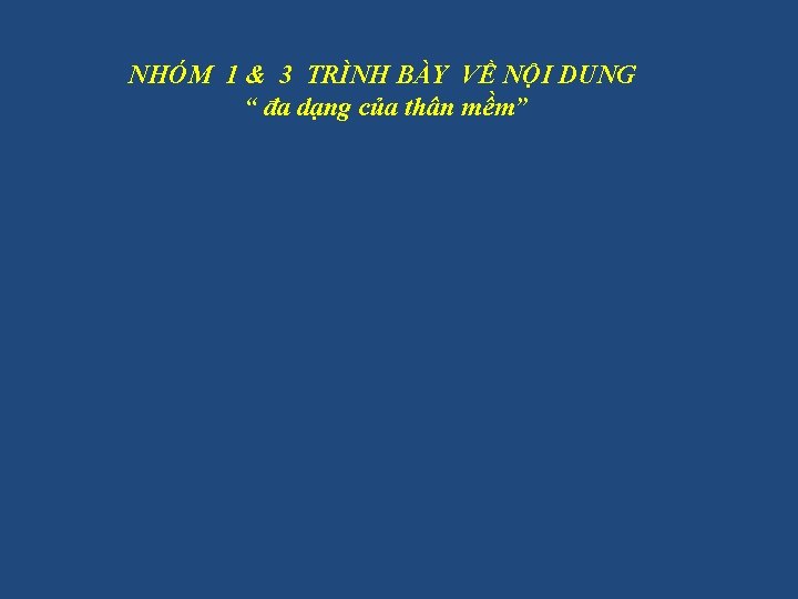 NHÓM 1 & 3 TRÌNH BÀY VỀ NỘI DUNG “ đa dạng của thân