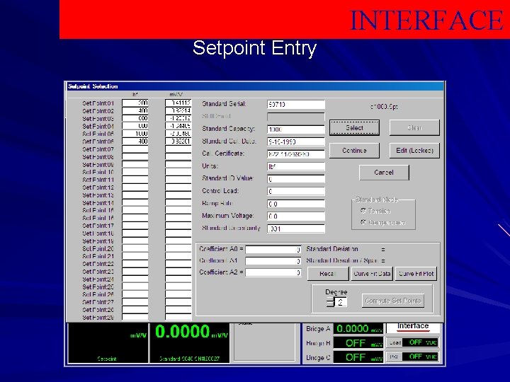 INTERFACE Setpoint Entry 