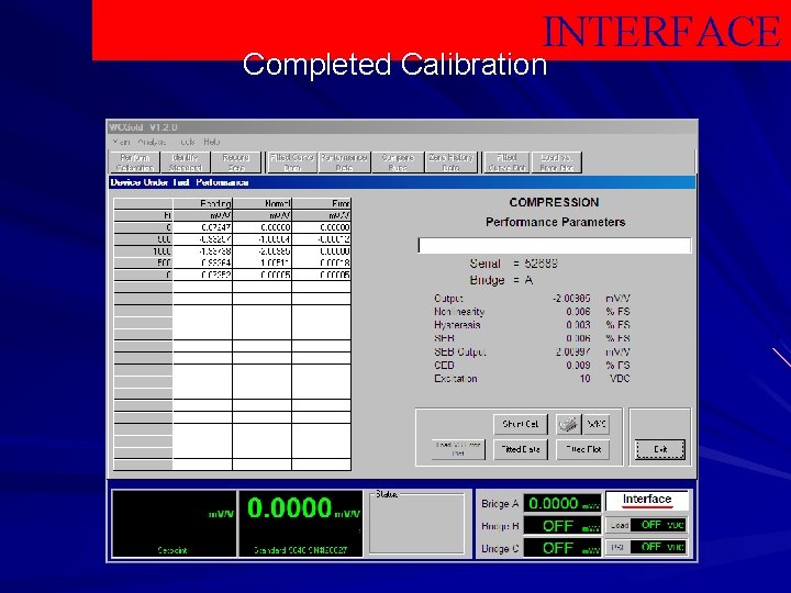 INTERFACE Completed Calibration 