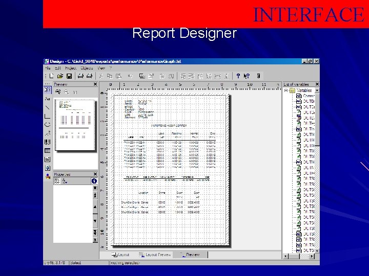 Report Designer INTERFACE 