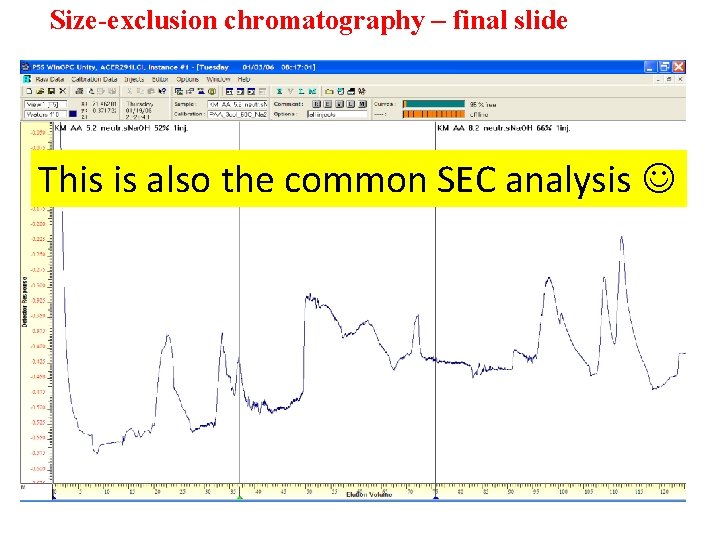 Size-exclusion chromatography – final slide This is also the common SEC analysis 