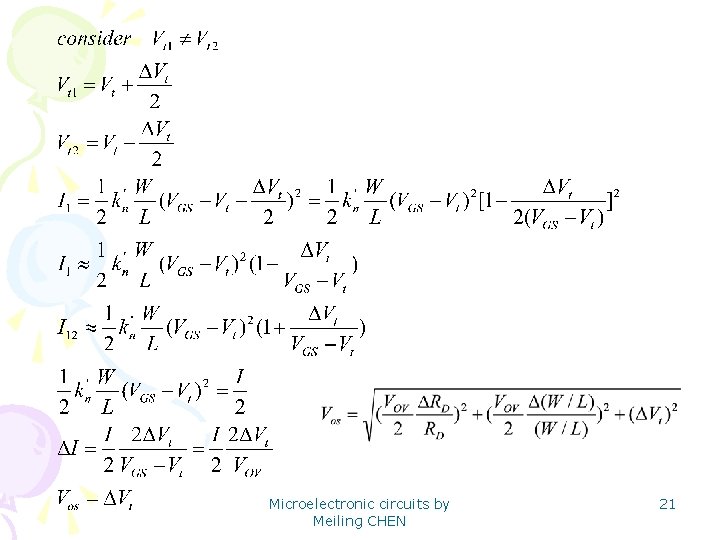 Microelectronic circuits by Meiling CHEN 21 