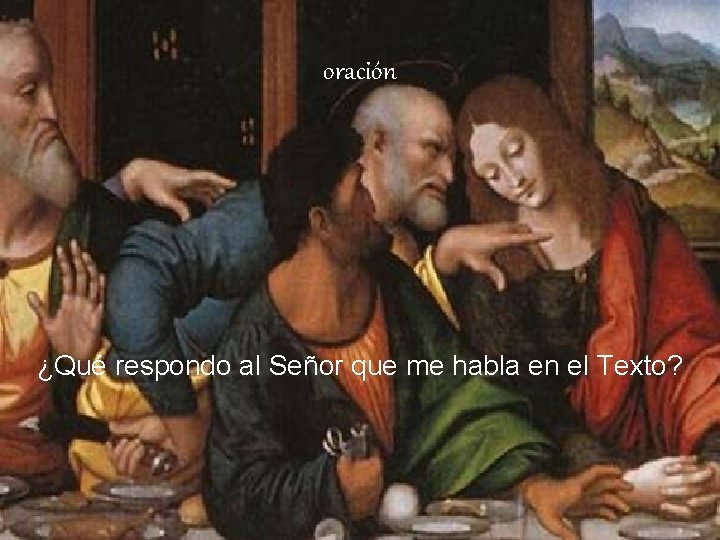 oración ¿Qué respondo al Señor que me habla en el Texto? 