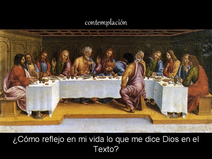 contemplación ¿Cómo reflejo en mi vida lo que me dice Dios en el Texto?