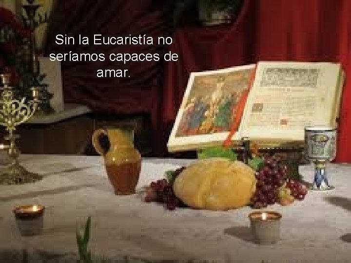 Sin la Eucaristía no seríamos capaces de amar. 
