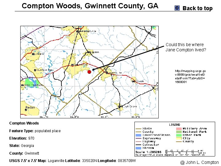 Compton Woods, Gwinnett County, GA Back to top Could this be where Jane Compton