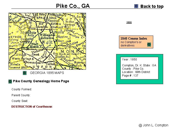 Pike Co. , GA Back to top 1830 1840 Census Index no Compton's or